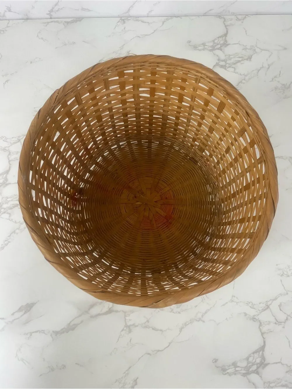 Vintage Boho woven bamboos planter/ basket with feet